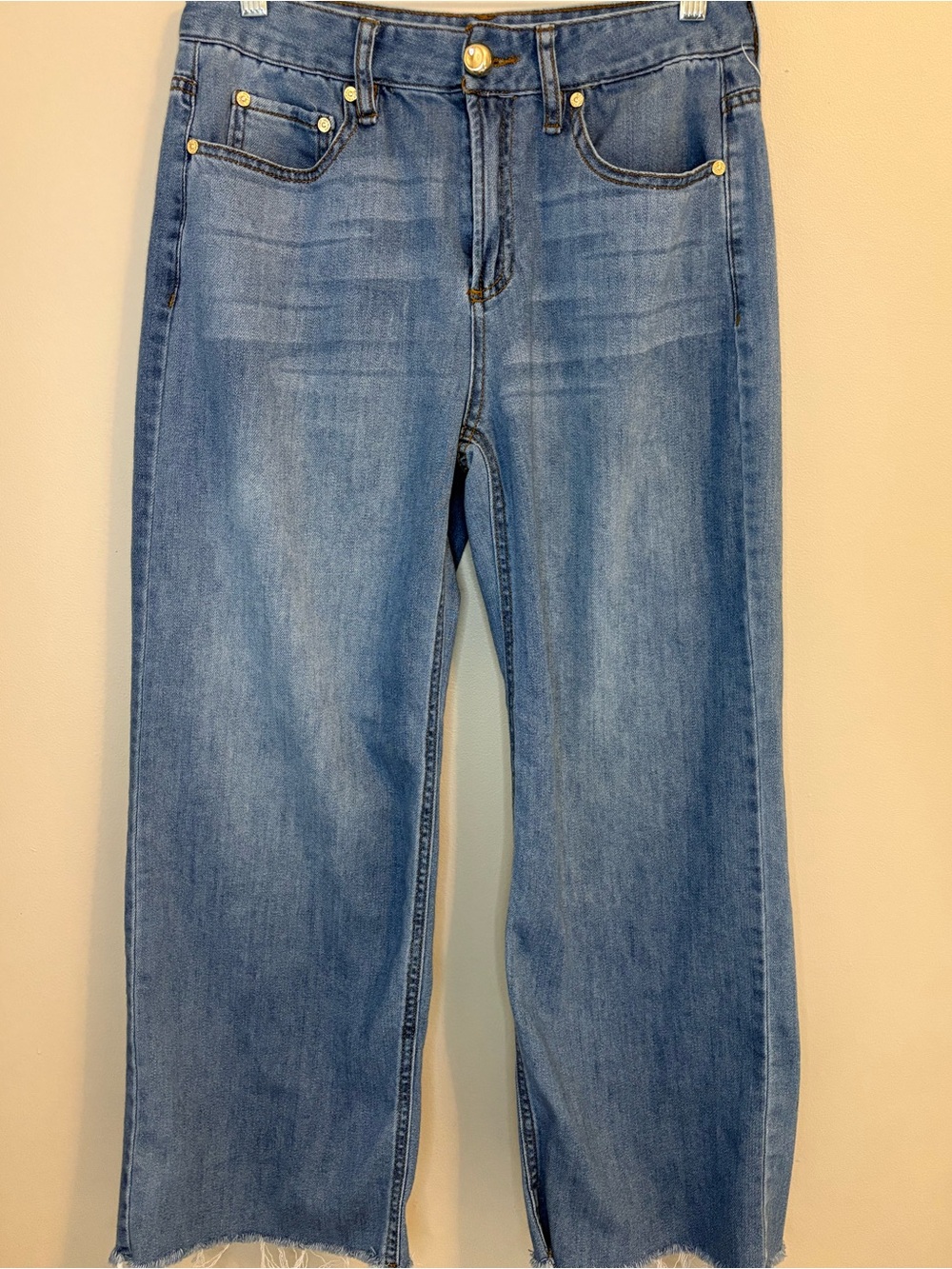 OAT Cloud Luxe Denim Raw Hem Crop Jeans Size 8/29